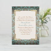 Chic Antique French Damask Einladung (Stehend Vorderseite)