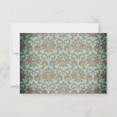 Chic Antique French Damask Look Wedding RSVP (Rückseite)