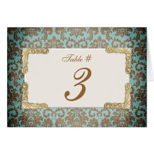Chic Antique French Damask Wedding Tischnummer