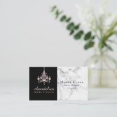 Chic Antique Pink Kronleuchter Marmorkarte Visiten Visitenkarte (Stehend Vorderseite)