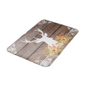 Chic Antique Rustic Barn Wood Deer Antlers Badematte (Schrägansicht)