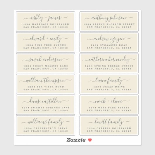 Chic Antique White Wedding Guest Address Labels (Blatt)