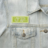 Chic Apple Green Zickzack Pattern: Elegantes Monog Namensschild (Beispiel)