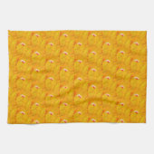Chic Apricot Crush Abstractes Blumenmuster Geschirrtuch (Horizontal)