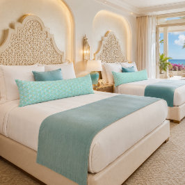 Chic Aqua Blau Gold Geometrisch  Seitenschläferkissen