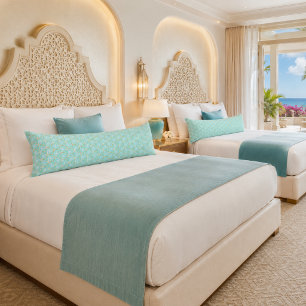 Chic Aqua Blau Gold Geometrisch Seitenschläferkissen