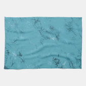 Chic Aqua Blaue Marmor-Hochzeit Geschirrtuch (Horizontal)