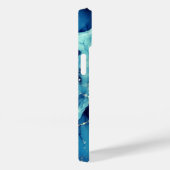 chic aqua blauer Marmor Imitate Gold Glitzer Monog Case-Mate iPhone Hülle (Rückseite / Rechts)