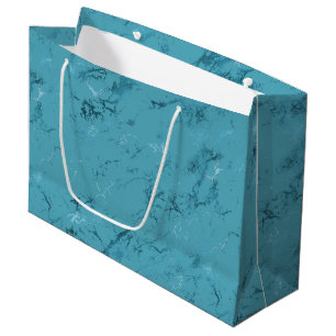 Chic Aqua Blaues Marmor Hochzeit Große Geschenktüte