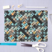 Chic Aqua Blue Coral Orange Circles Art Pattern Seidenpapier (Handwerk)