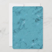 Chic Aqua Blue Marble Brautparty Einladung (Rückseite)