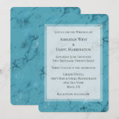 Chic Aqua Blue Marble Wedding Einladung (Vorne/Hinten)