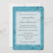 Chic Aqua Blue Marble Wedding Einladung (Vorderseite)
