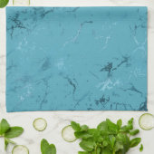 Chic Aqua Blue Marble Wedding Geschirrtuch (Gefaltet)