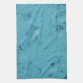 Chic Aqua Blue Marble Wedding Geschirrtuch (Vertikal)
