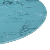 Chic Aqua Blue Marble Wedding Schneidebrett (Ecke)