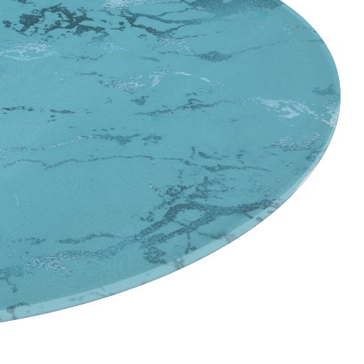 Chic Aqua Blue Marble Wedding Schneidebrett (Ecke)