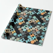 Chic Aqua Blue Rust Orange Circles Art Pattern Geschenkpapier (Ungerollt)