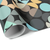 Chic Aqua Blue Rust Orange Circles Art Pattern Geschenkpapier (Rolleneckpunkt)