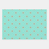 Chic Aqua Blue und Gold Geometric Geschenkpapier Set (Vorderseite 2)