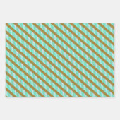 Chic Aqua Blue und Gold gestreift Geschenkpapier Set (Vorderseite 3)