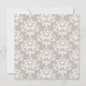 Chic Aqua Blue und Taupe Damask Einladung (Rückseite)