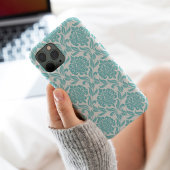 Chic Aqua Damask Muster Case-Mate iPhone Hülle