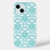 Chic Aqua Damask Muster Case-Mate iPhone Hülle (Rückseite)