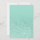 Chic aqua Glitzer eleganter Chic Sweet 16 Einladung (Rückseite)