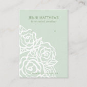 Chic Aqua Green Rose Floral Earring Display Card Visitenkarte (Vorderseite)