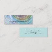 Chic Aqua Lila Gold Swirling Wave Mini Visitenkarte (Vorne/Hinten)