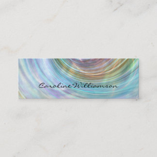 Chic Aqua Lila Gold Swirling Wave Mini Visitenkarte