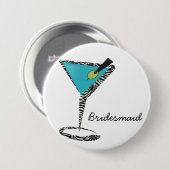 Chic Aqua Martini Button (Vorne & Hinten)