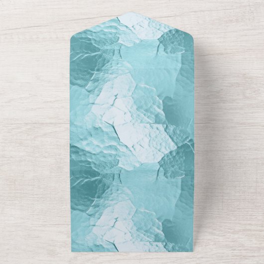 Chic Aqua Mint Blue Glam All In One Einladung (Außenbereich)