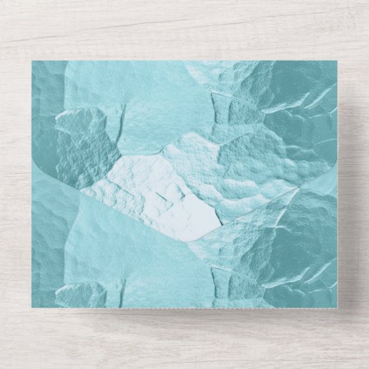 Chic Aqua Mint Blue Glam All In One Einladung (Rückseite)