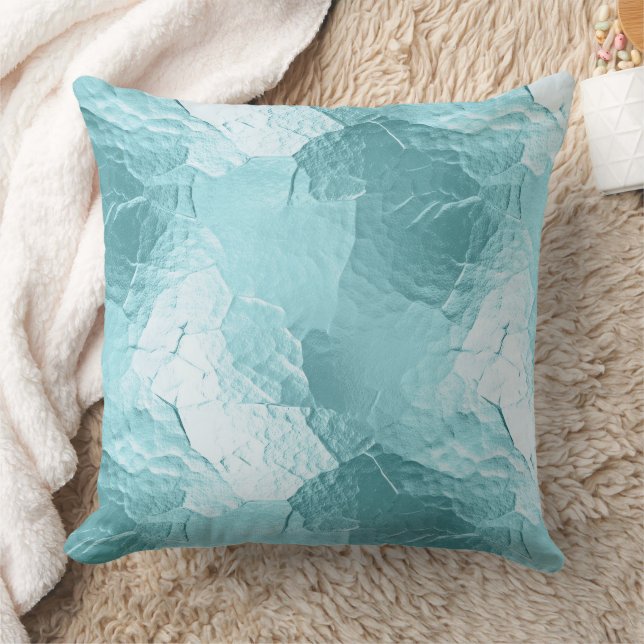 Chic Aqua Mint Blue Glam Kissen (Decke)