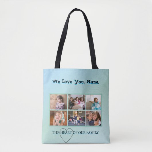 Chic Aqua Nana 6-Photo Family Tasche (Vorderseite)