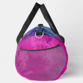 Chic aqua pink iridescent Glitzer Monogramm gedruc Duffle Bag (Rechts)
