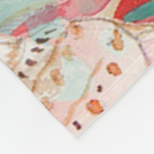 Chic Aqua Türkis Coral Red Seashells Muster Fleecedecke (Ecke)