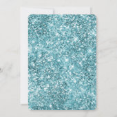 Chic Aqua Turquoise Blue Glam Birthday Einladung (Rückseite)