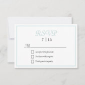Chic Aqua und White Wedding RSVP Karte (Vorderseite)