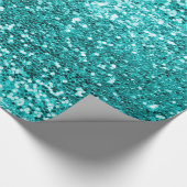 Chic Aquamarin Aqua Glitzer Sparkle Luxus Geschenkpapier (Ecke)