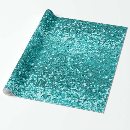 Chic Aquamarin Aqua Glitzer Sparkle Luxus Geschenkpapier (Ungerollt)