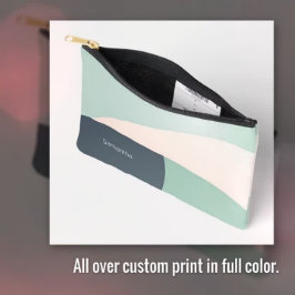 Chic Aquamarin & Beige Klasse individuell anpassba Zubehörtasche