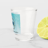 Chic Aquamarin Blue Glitzer & Taurus Zodiac Geburt Schnapsglas (Rechts)