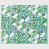 Chic Aquamarin Blue Kleeblatt Green Circles Art Pa Geschenkpapier (Flach)