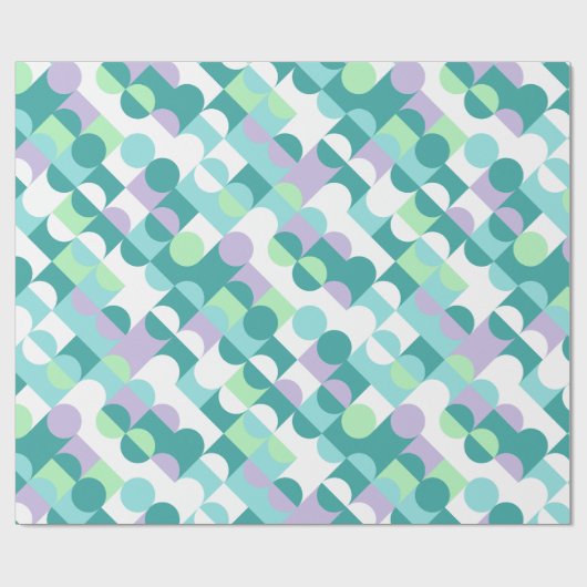 Chic Aquamarin Blue Mint Green Circles Art Pattern Geschenkpapier (Flach)