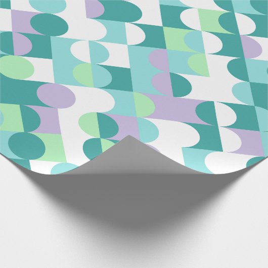Chic Aquamarin Blue Mint Green Circles Art Pattern Geschenkpapier (Ecke)