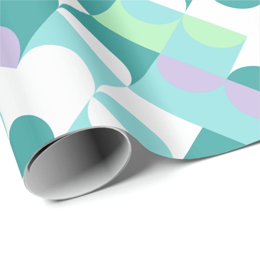 Chic Aquamarin Blue Mint Green Circles Art Pattern Geschenkpapier (Rolleneckpunkt)
