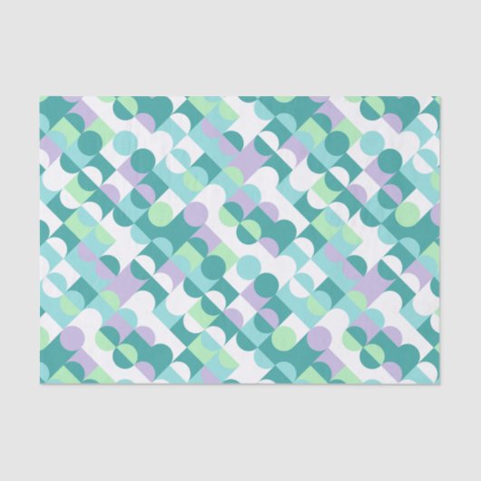 Chic Aquamarin Blue Mint Green Circles Art Pattern Seidenpapier (Vorderseite)